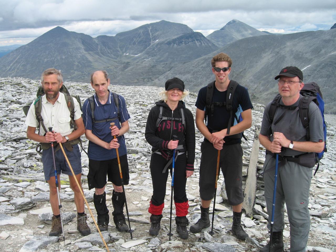 Dagstur til Veslesmeden: Jørund, Jarle, Stine, Bjørnar, Lars-Göran