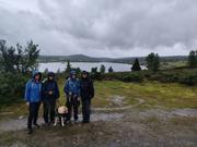 Anette, Kari, Lene og Emmy med Fanta gikk ekstrarunde rundt Gåslona.